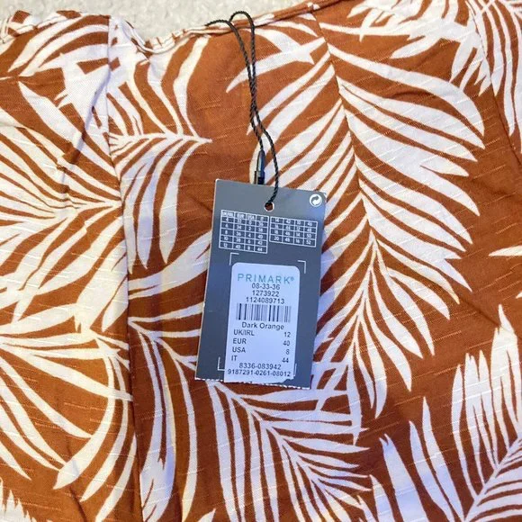 BNWT Wide Leg Trousers CROPPED BROWN TAN Tropical Print Size 12 CRUISE PARTY - Picture 8 of 8